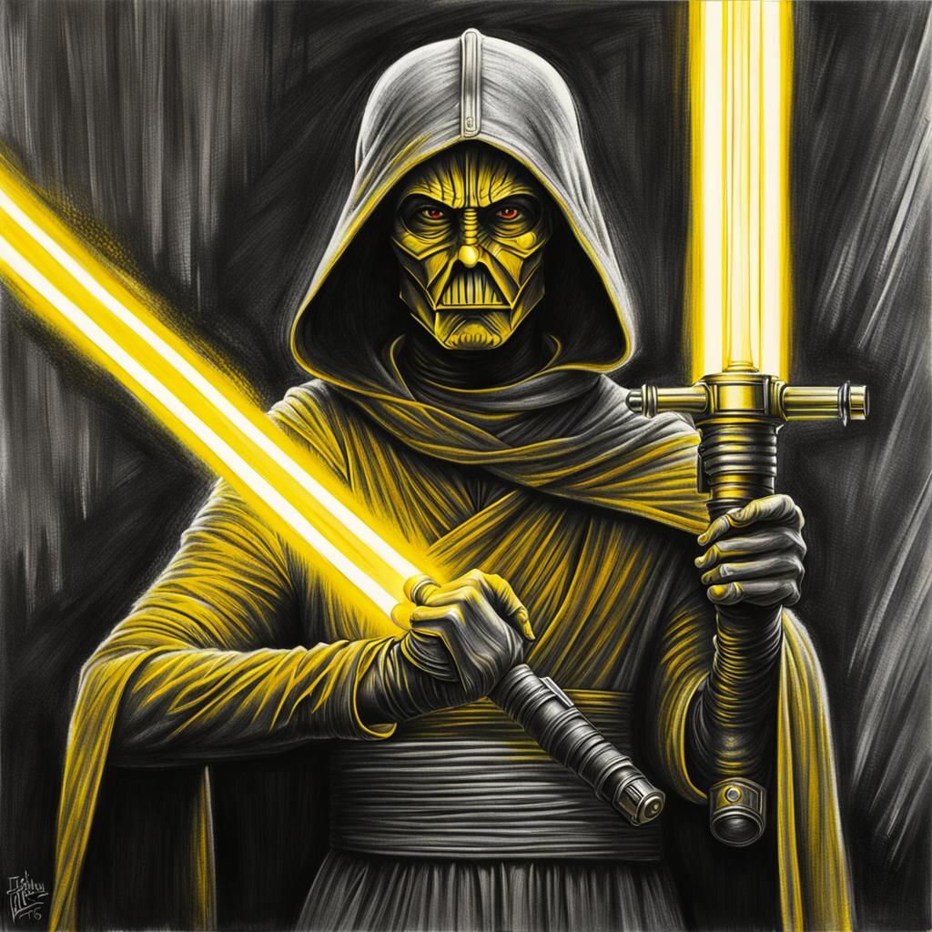 Star Wars Female Sith Lord Charcoal Drawing