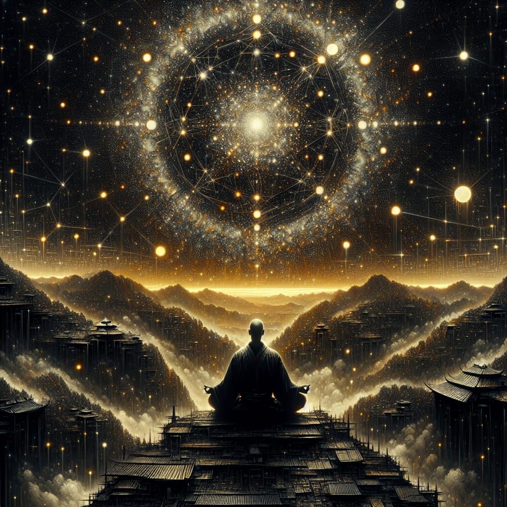 Inner Peace - Create a beautiful (masterpiece, ultra high quality), close up ninja meditating, looking ...  by @Jko88