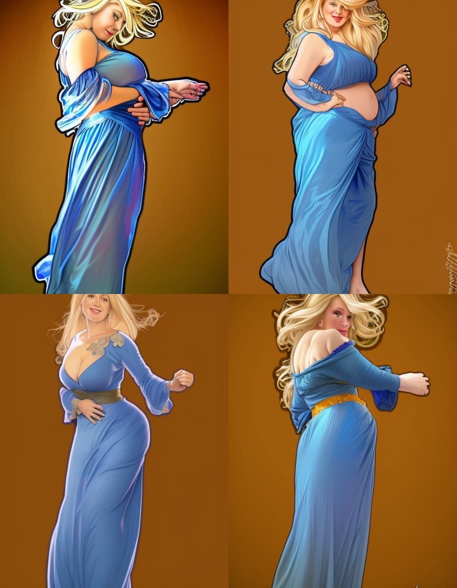 Realistic Full Body Portrait 48 Year Old Woman In Long Blue Dress With realistic-full-body-portrait-48-year-old-woman-in-long-blue-dress-with