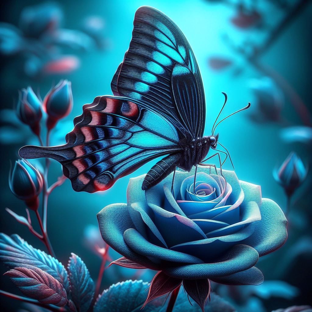 Butterfly on a rose 7