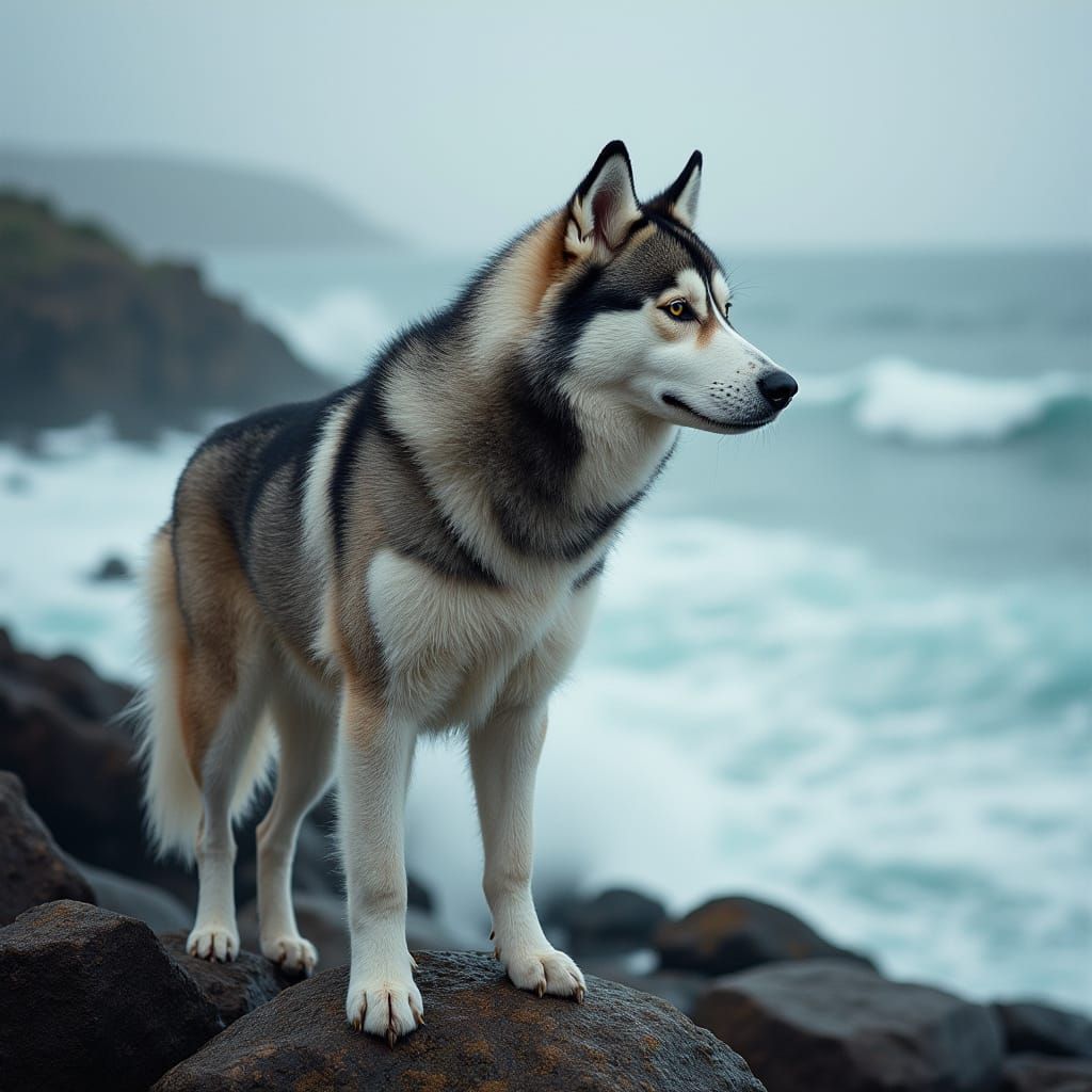Husky ocean
