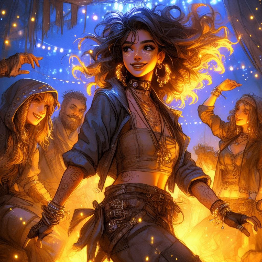 Dancing With Friends Around the Fire