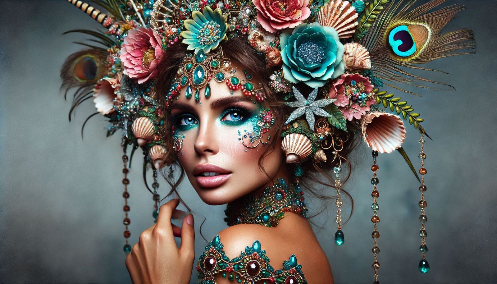 ELEGANT LADY WITH ELABORATE HEAD DRESS #1