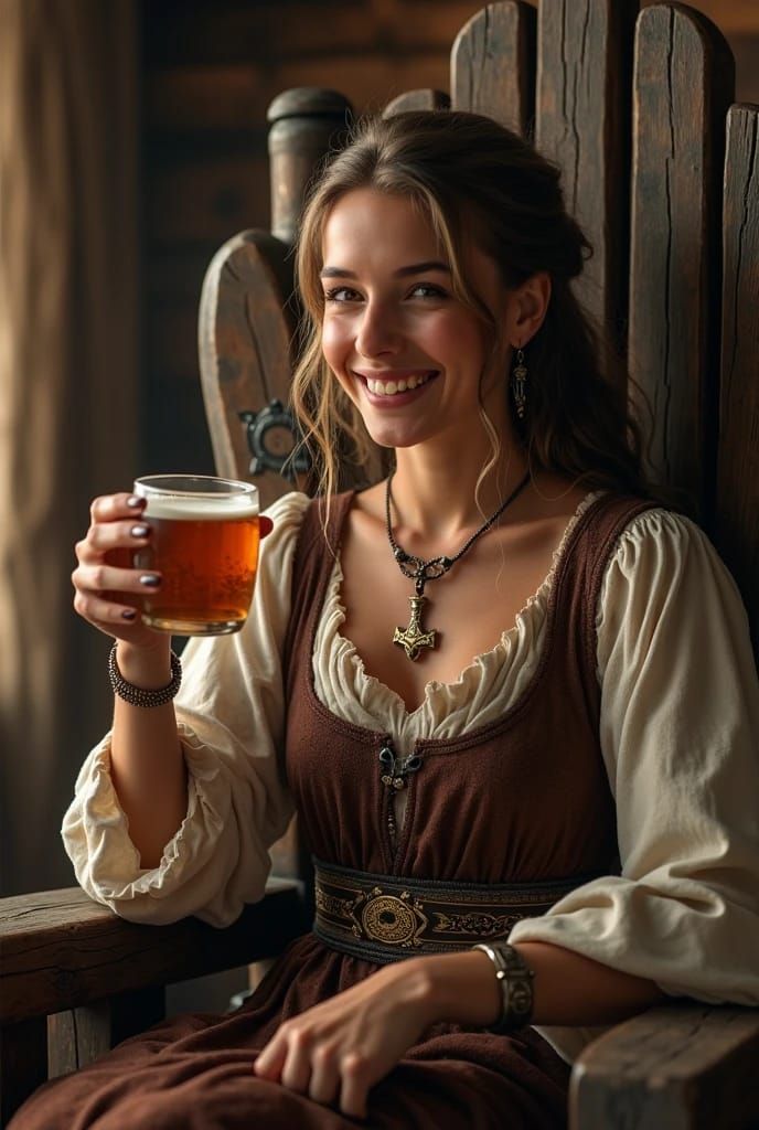 Beautiful happy Asatru women.