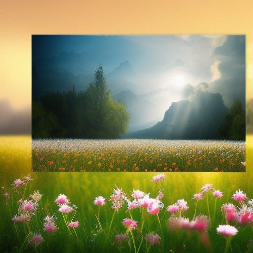Blumenwiese im Frühling