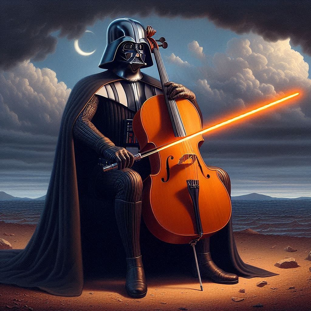 Darth Vader playing cello