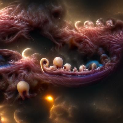 Tentacles with teeth and eyes growing and spreading in the s...
