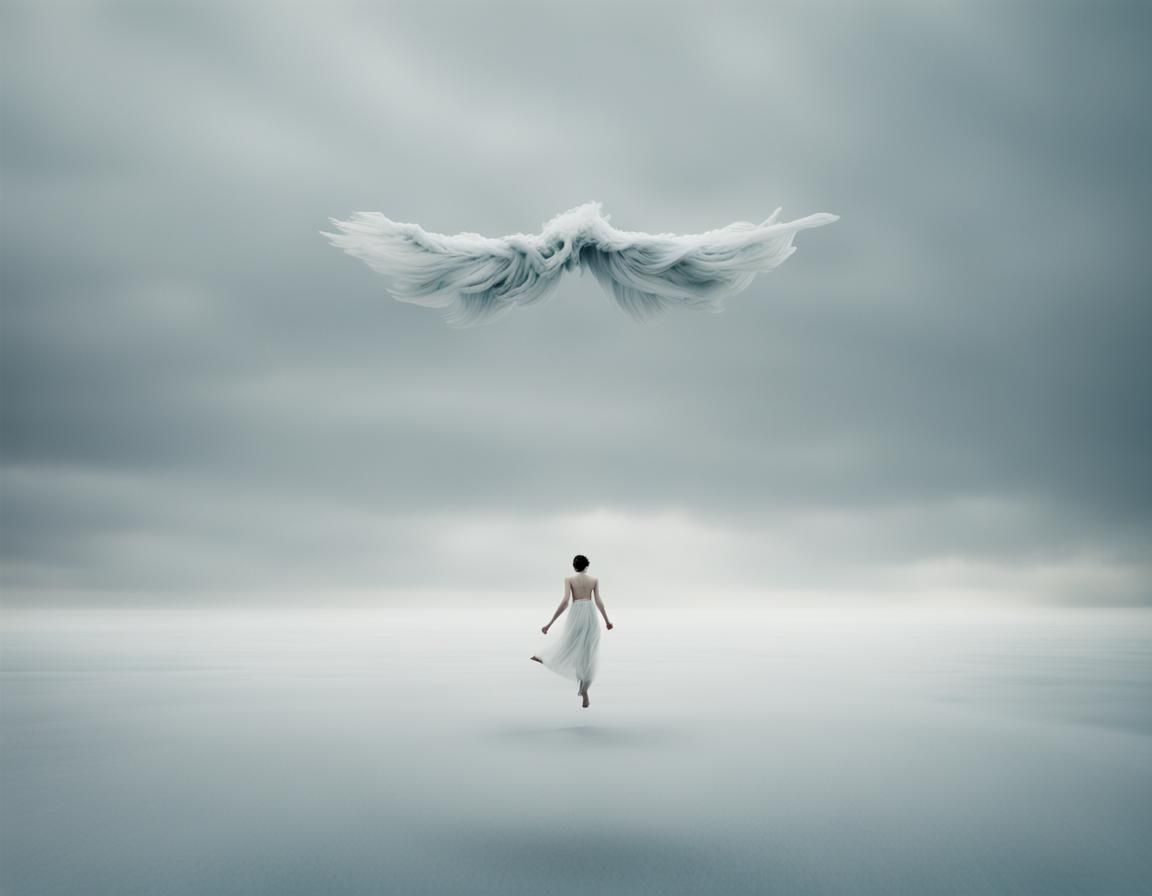 Angel flying down from heaven, by akos major, abstract, motion, frozen ...