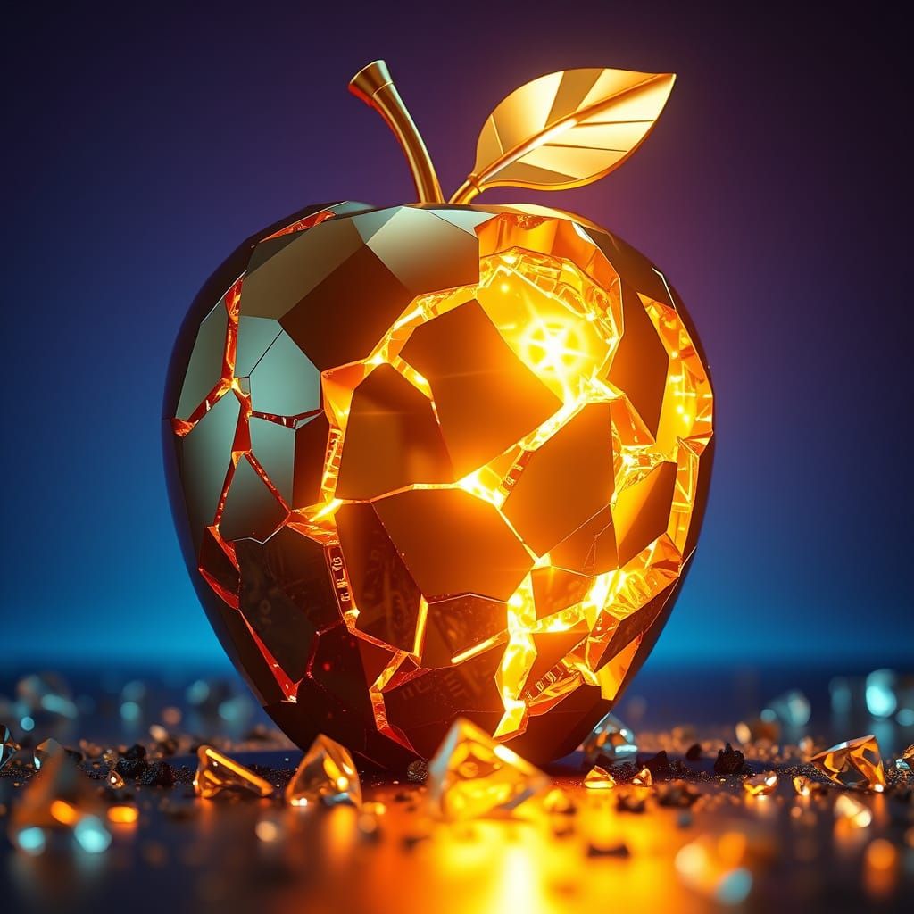 fractured metallic golden apple   by @drl