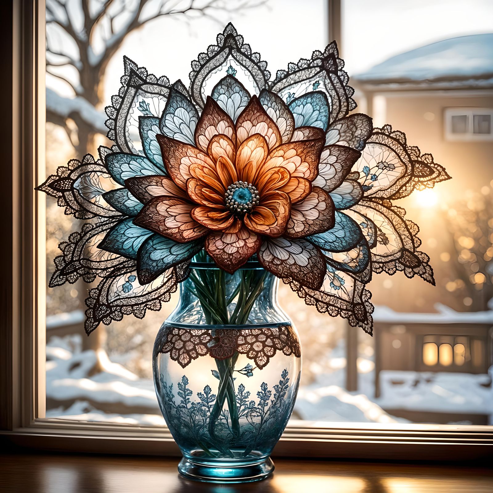 Lacy flowers  by @Lulu