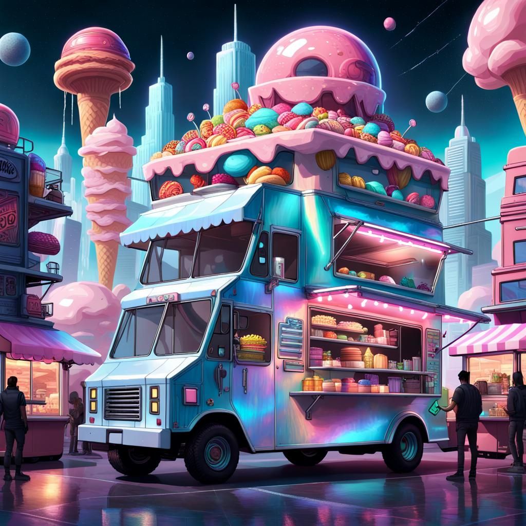 Ice Cream Food Truck - AI Generated Artwork - NightCafe Creator