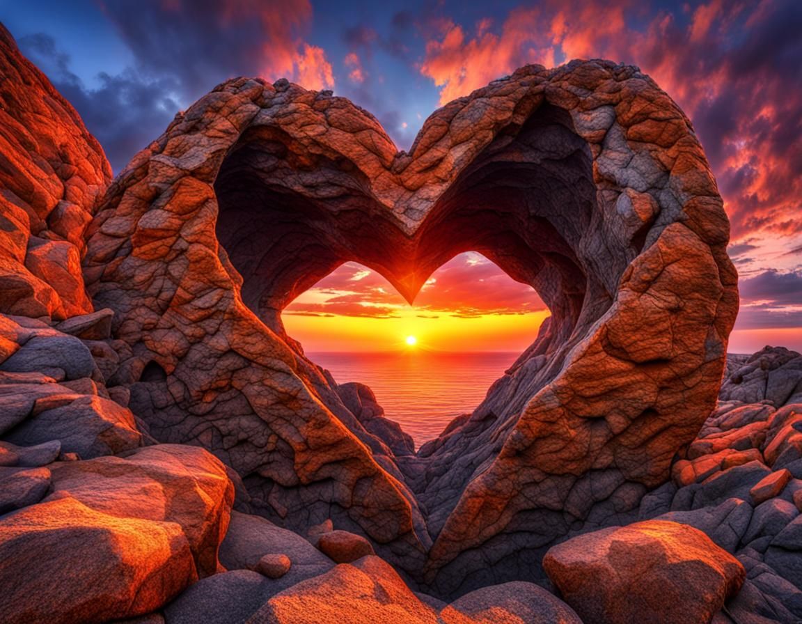 Heart shape rock