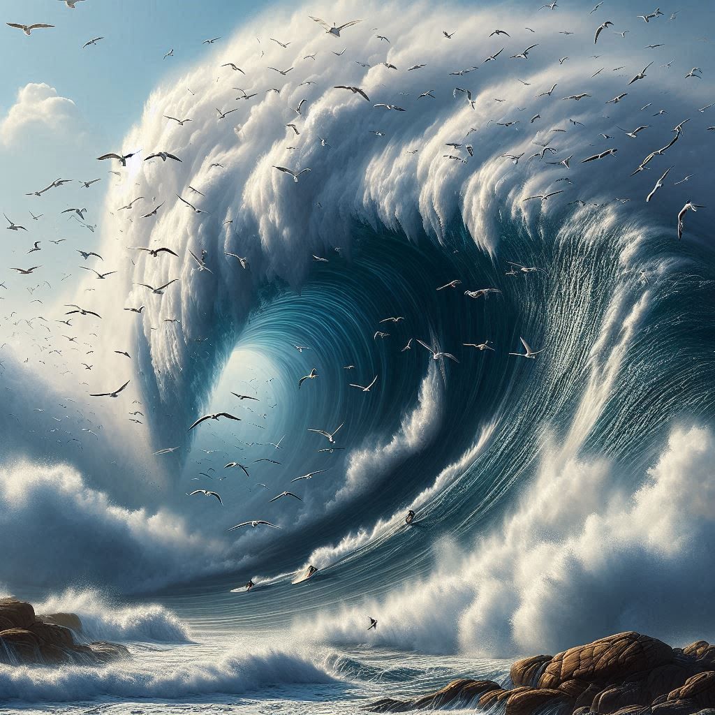 An enormous wave