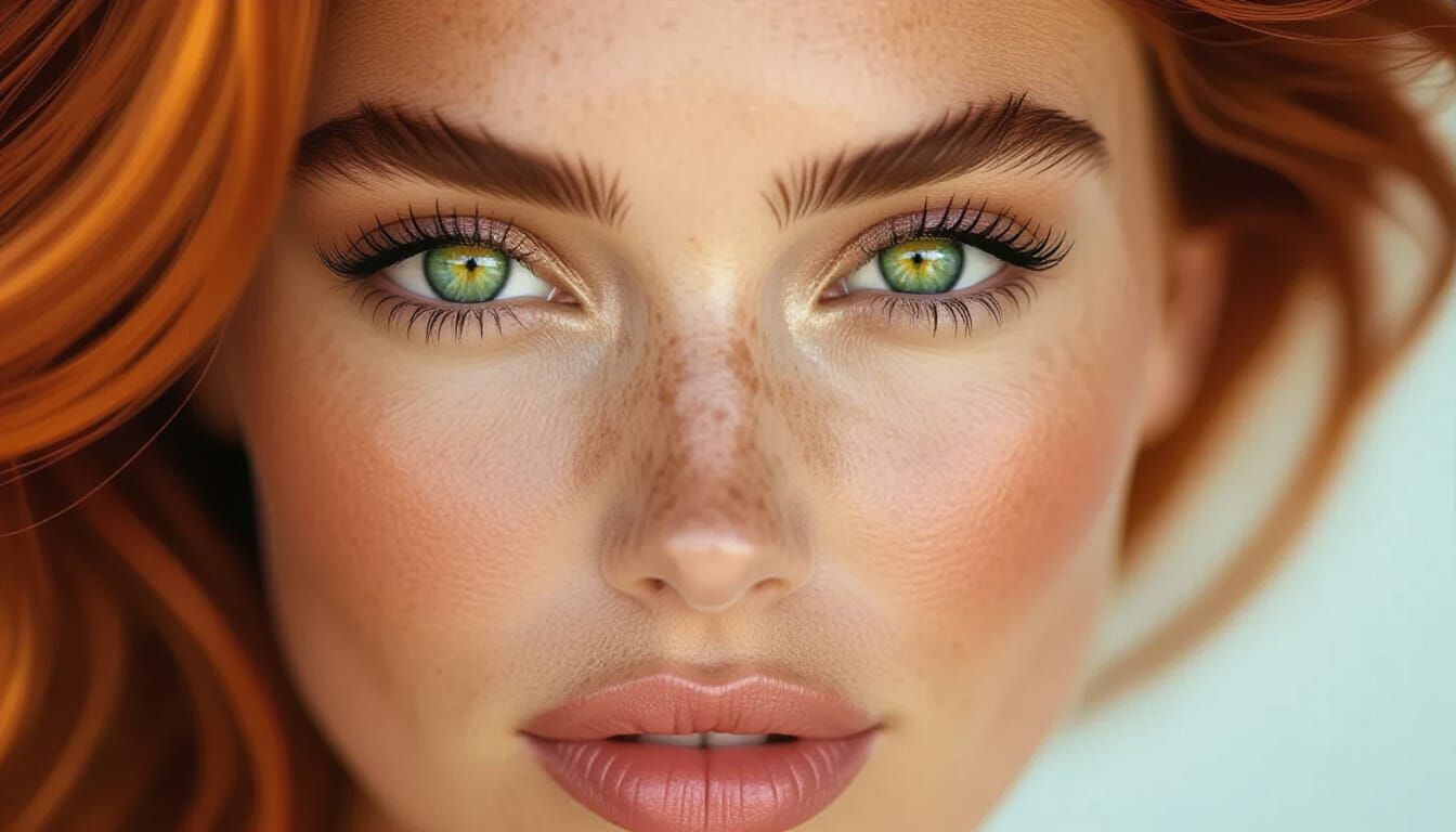 Hyperdetailed Portrait of Woman With Fiery Ginger Hair