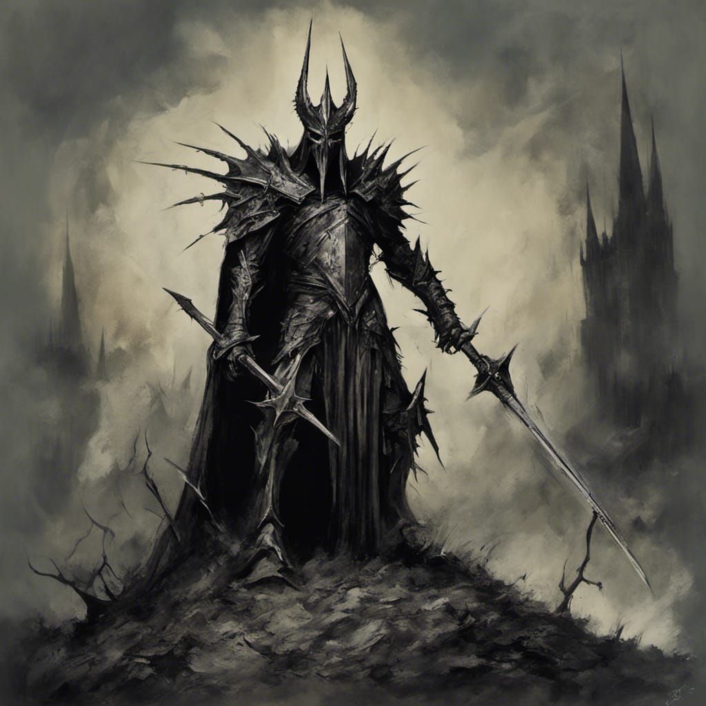 The Witch King of Angmar in the style of Simon Bisley - AI Generated ...