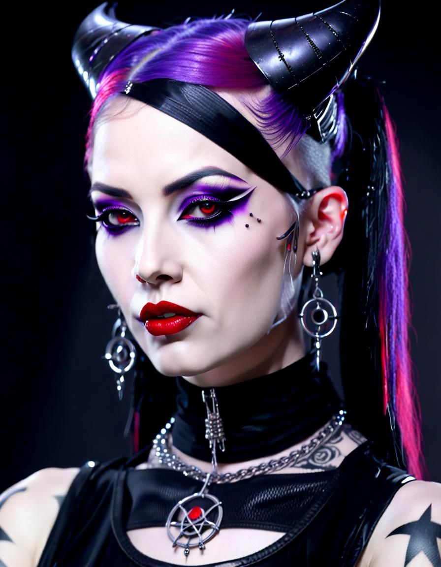 Distinctive Tattoos worn by Female Goth