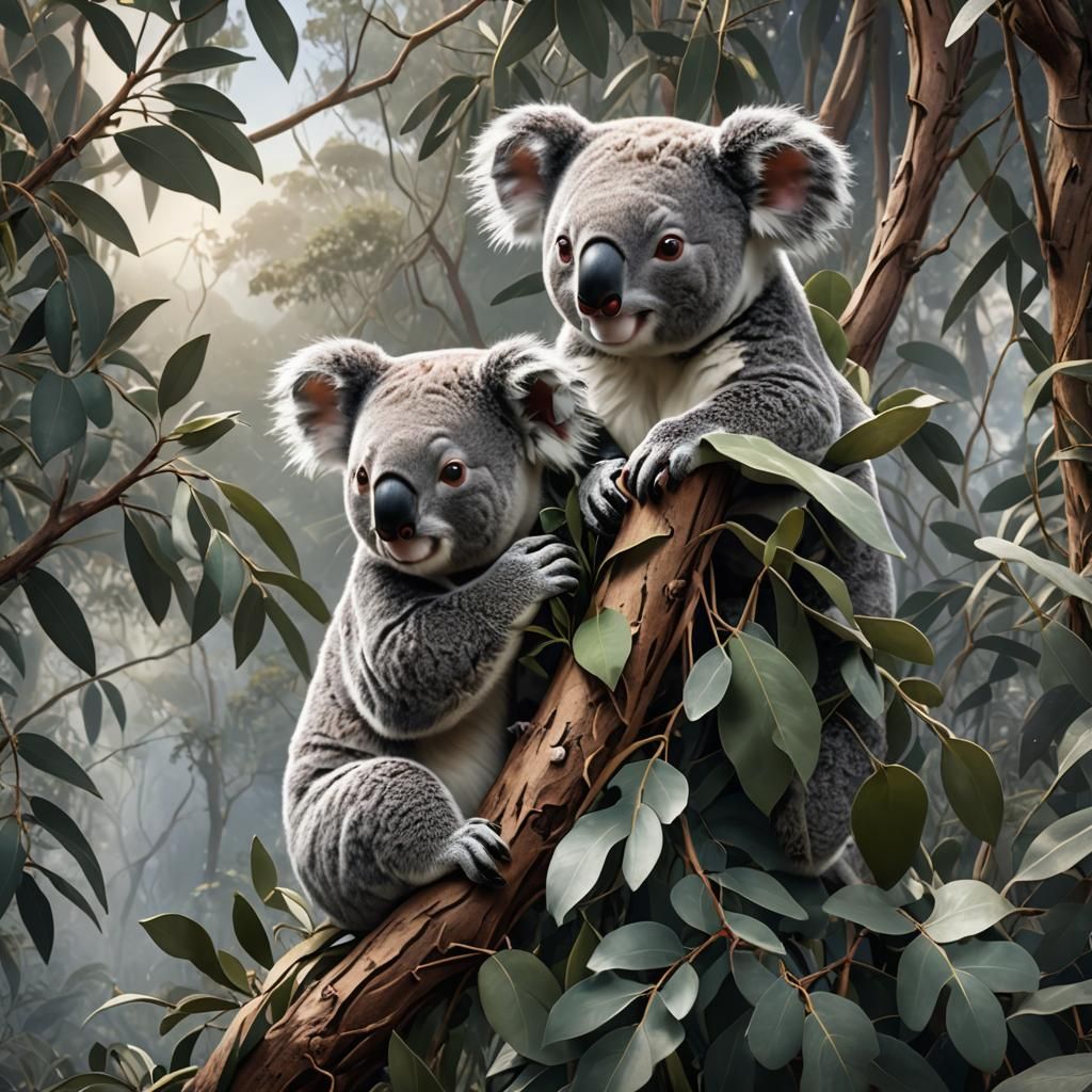 Australian Koala Chatting  by @Pixels And Ink