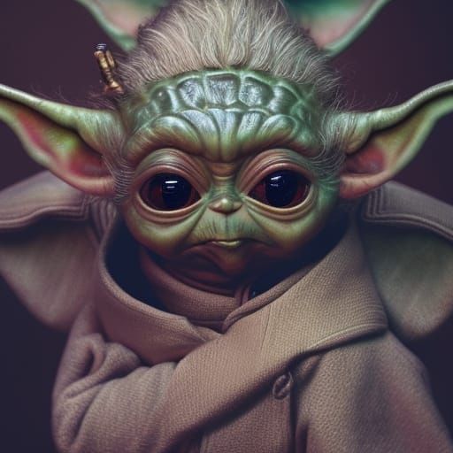 Insanely Detailed Baby Yoda - AI Generated Artwork - NightCafe Creator