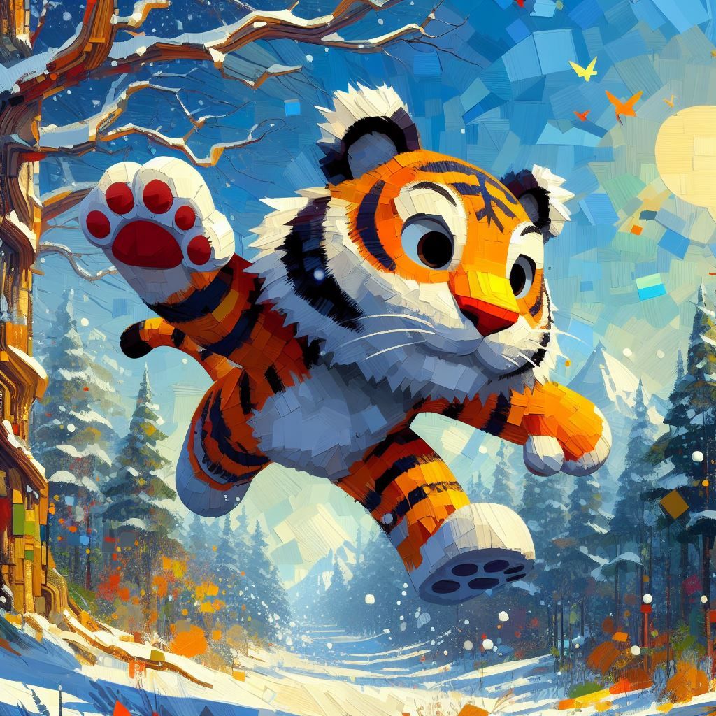 Tigers love snow