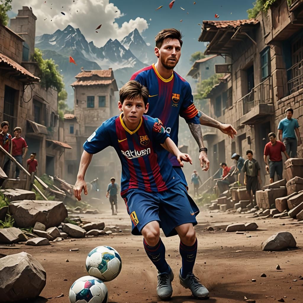 lionel messi as a kid dribbling a ball