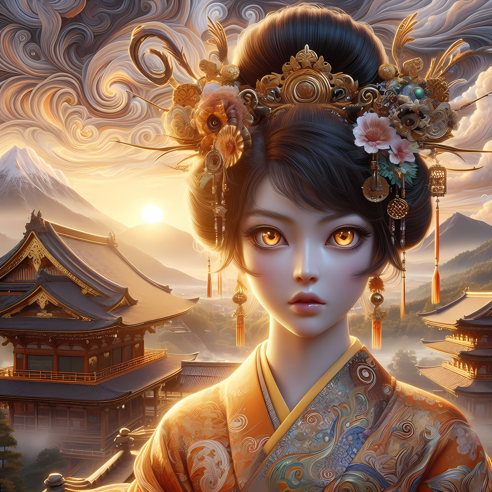 The Morning of Matsuri, Amaterasu Takes Her Place at the Shrine