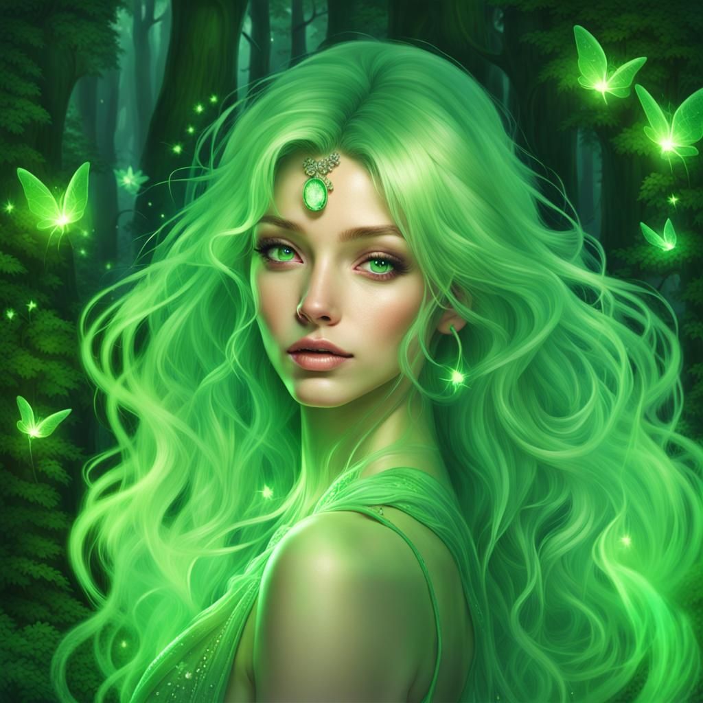 Sweet Green Sprite - AI Generated Artwork - NightCafe Creator