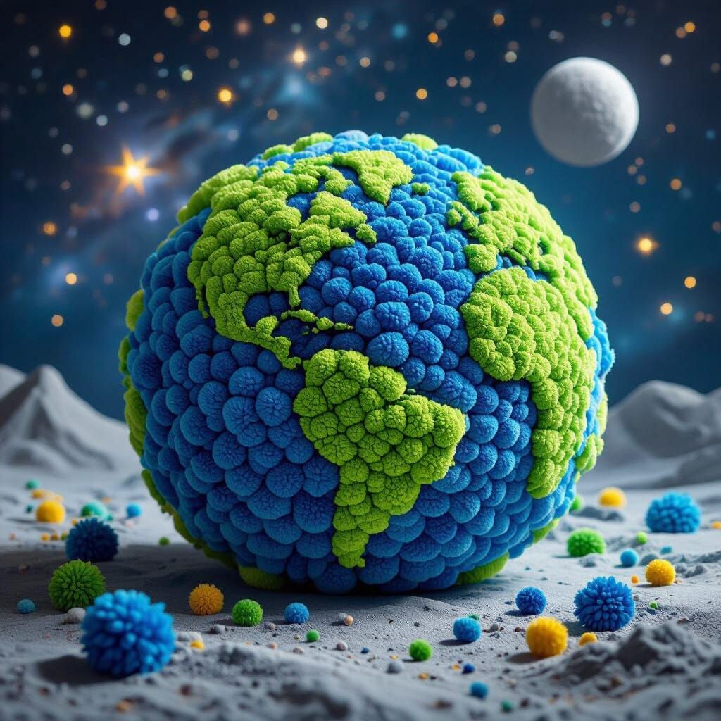 Pompom Earth with Galactic Pompom Landscape