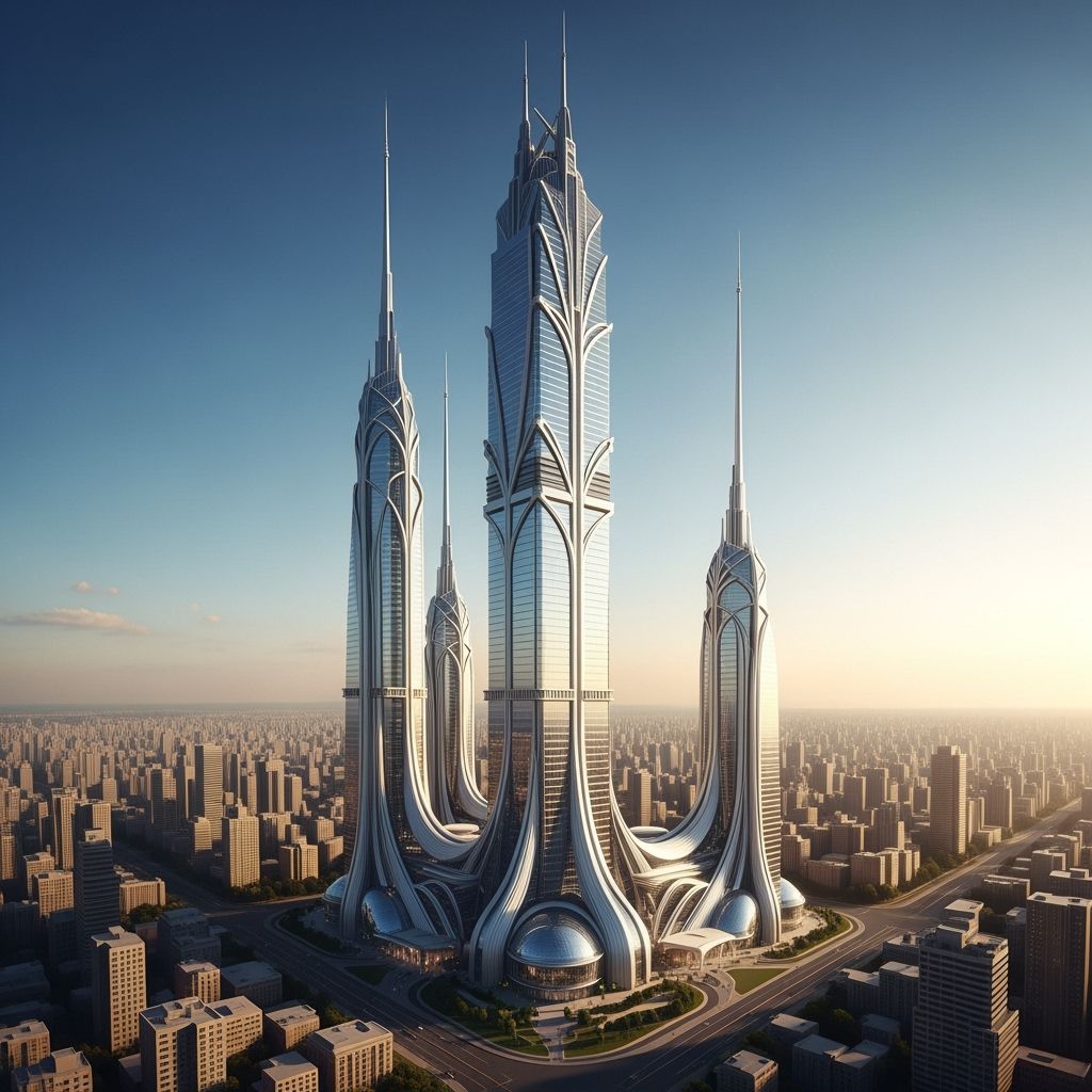Futuristic Skyscraper Inspired by Syd Mead and Zaha Hadid