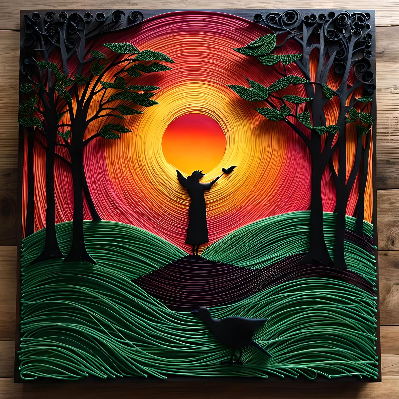 Sunrise in string  by @KB