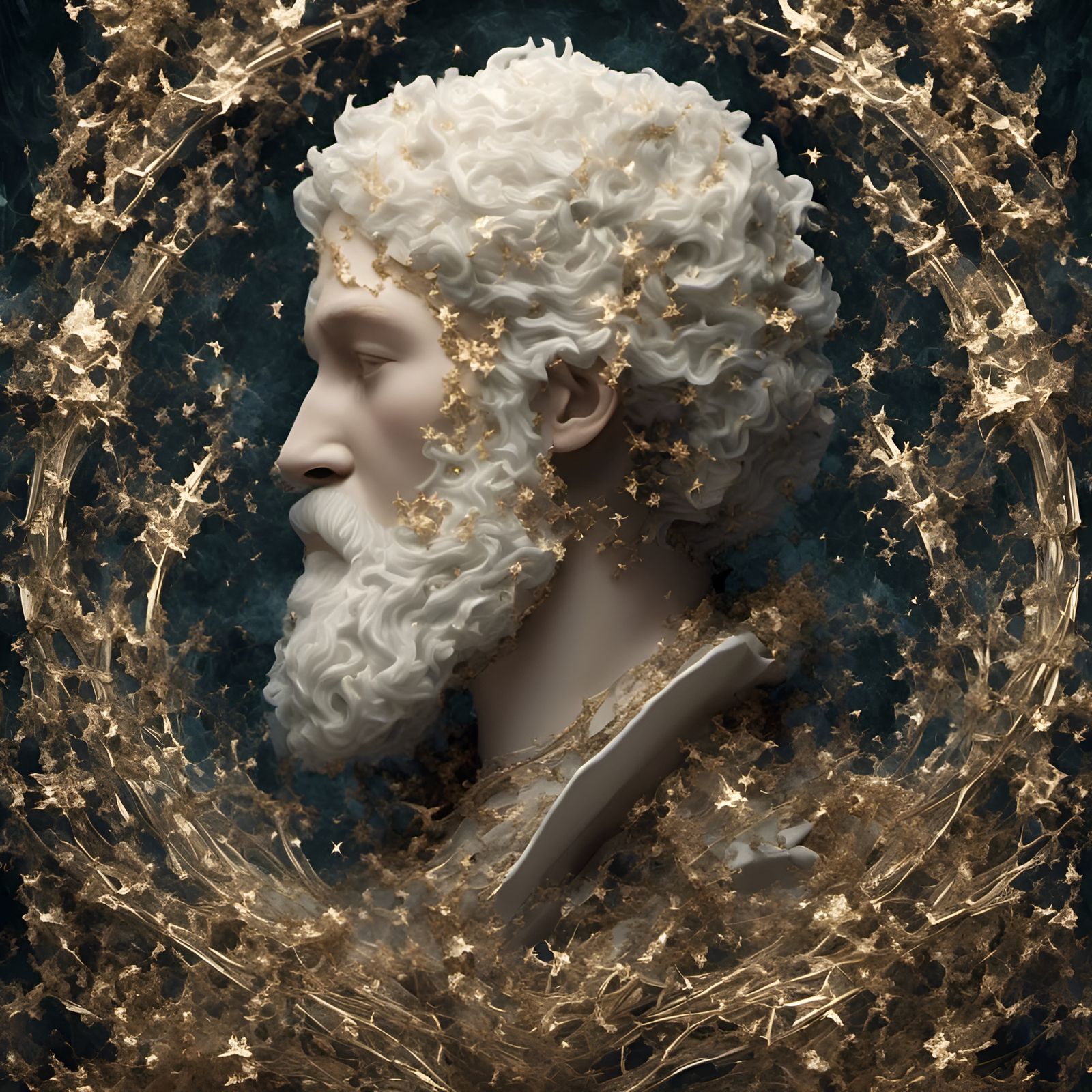 Abstract Overturned Table with Dynamic Strokes