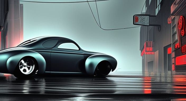 Retro cyberpunk carbon fiber 1944 ford coupe gaser concept r...