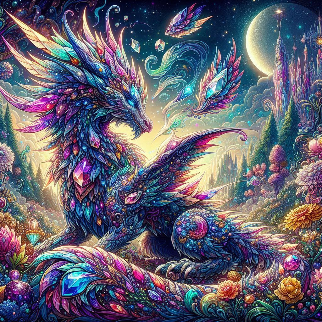 A majestic dragon goth crystal gemstone