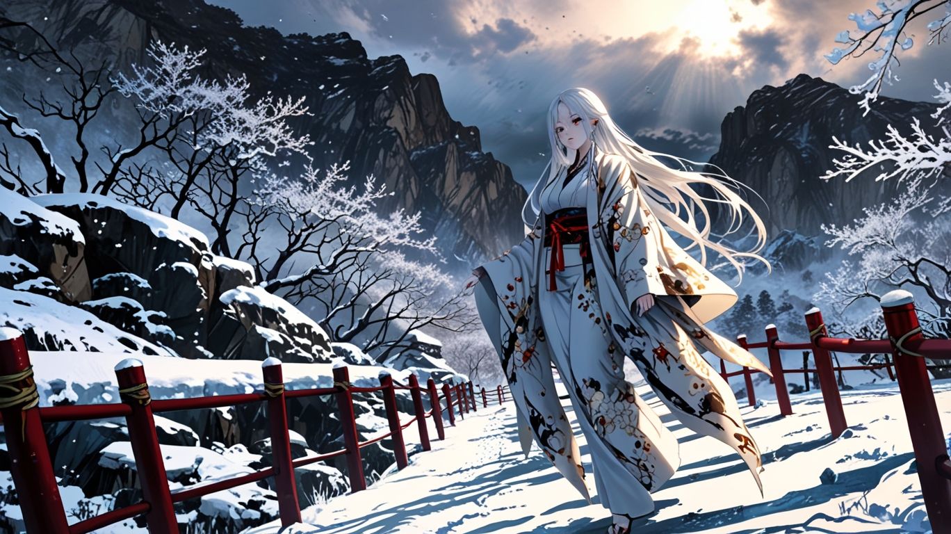 Yuki-onna (mythic snow-woman of the japanese mythology)