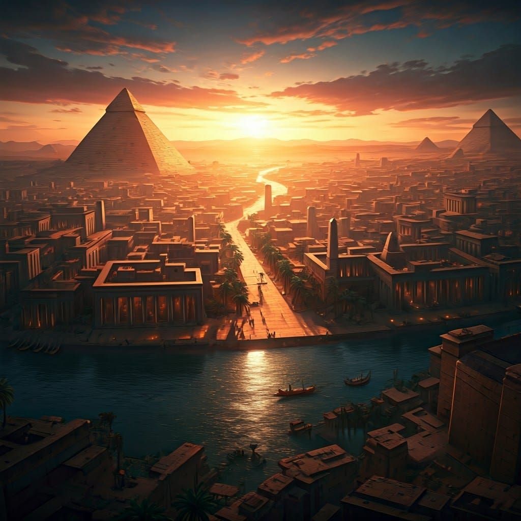 Egyptian skyline during antiquity  by @Erevan