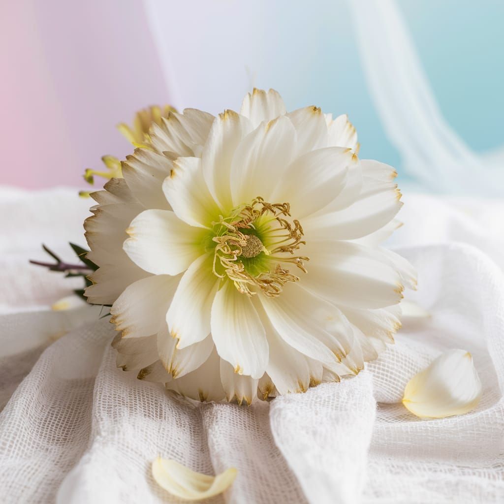 White Meadowfoam flower