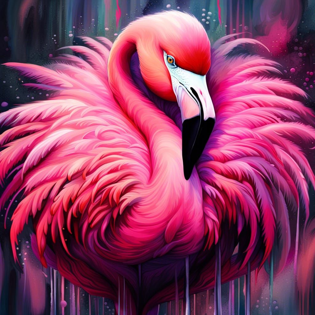 Flamingo pink.   by @GreenNails 