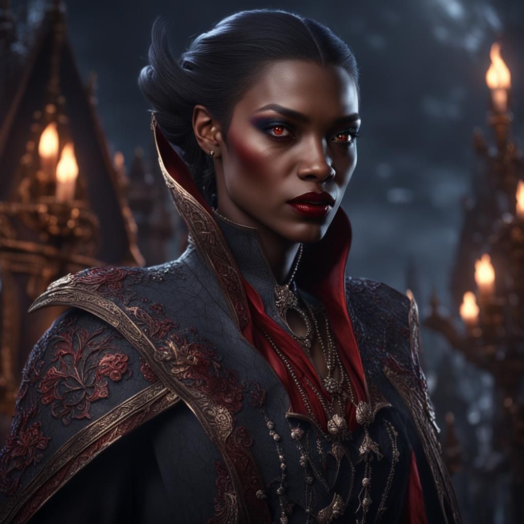 Jessica White as a female vampire