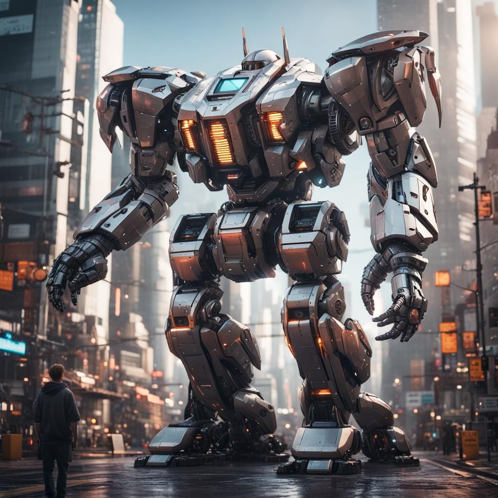 A giant mecha robot