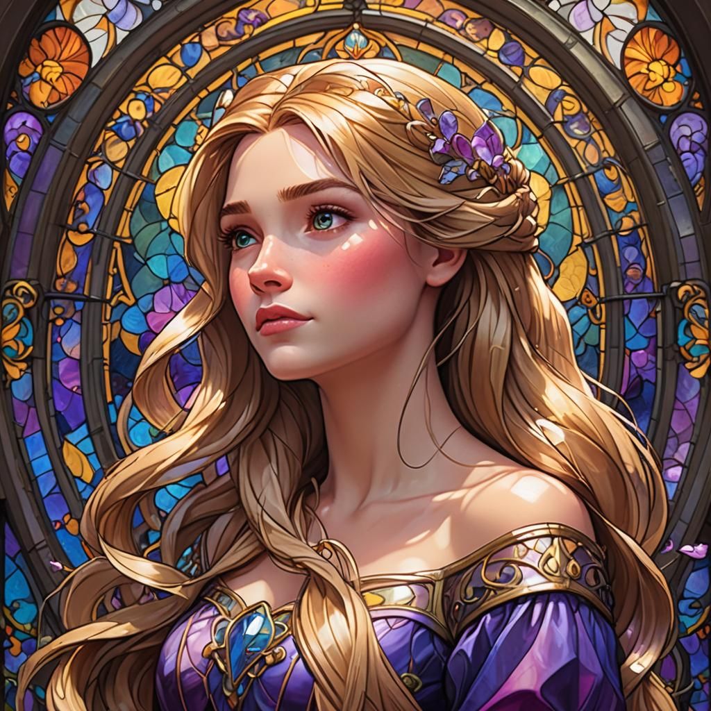 Stained Glass Rapunzel Disney