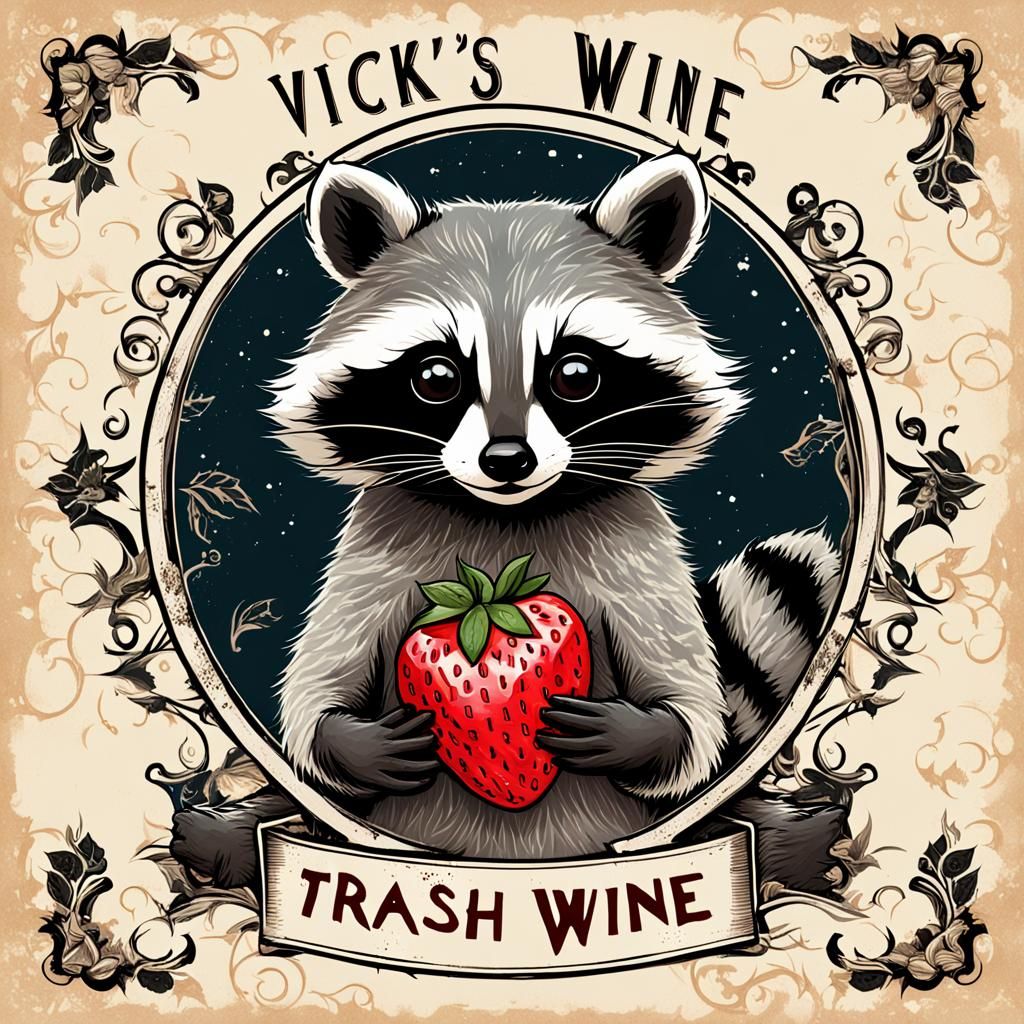 Made wine bottle labels for my sister's "trash wine" of real...