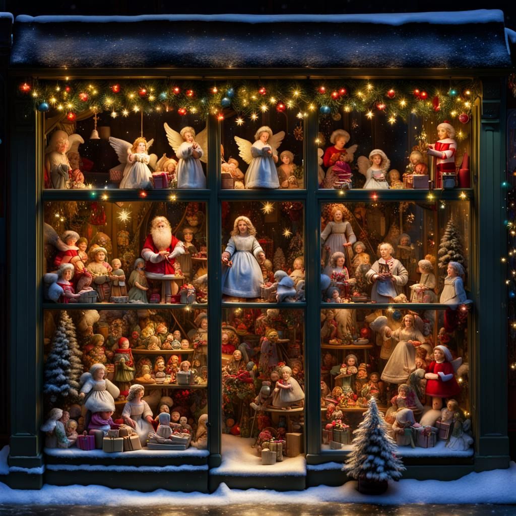 Toy Shop Christmas window display  by @Kellymarie444