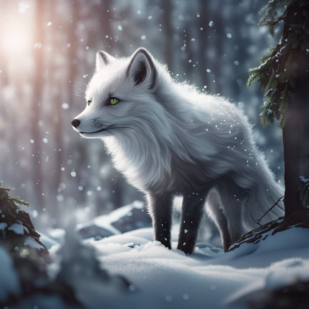 an arctic fox   by @WOLFIE
