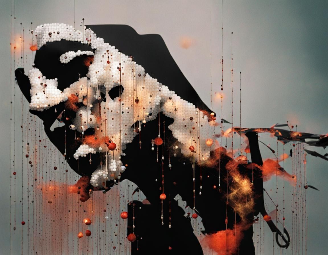 Surreal Sky Drill: Dada and Dot Matrix Art