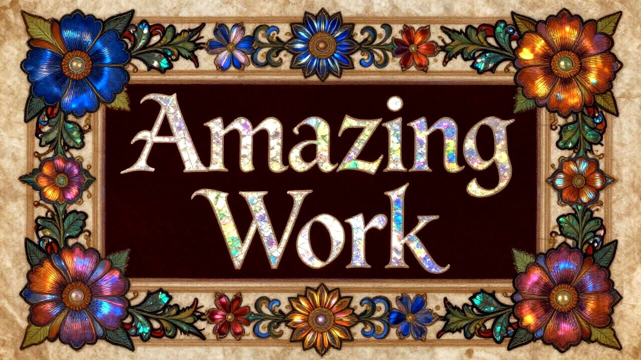 Amazing Work Calligraphy with Holographic Illuminated Border...