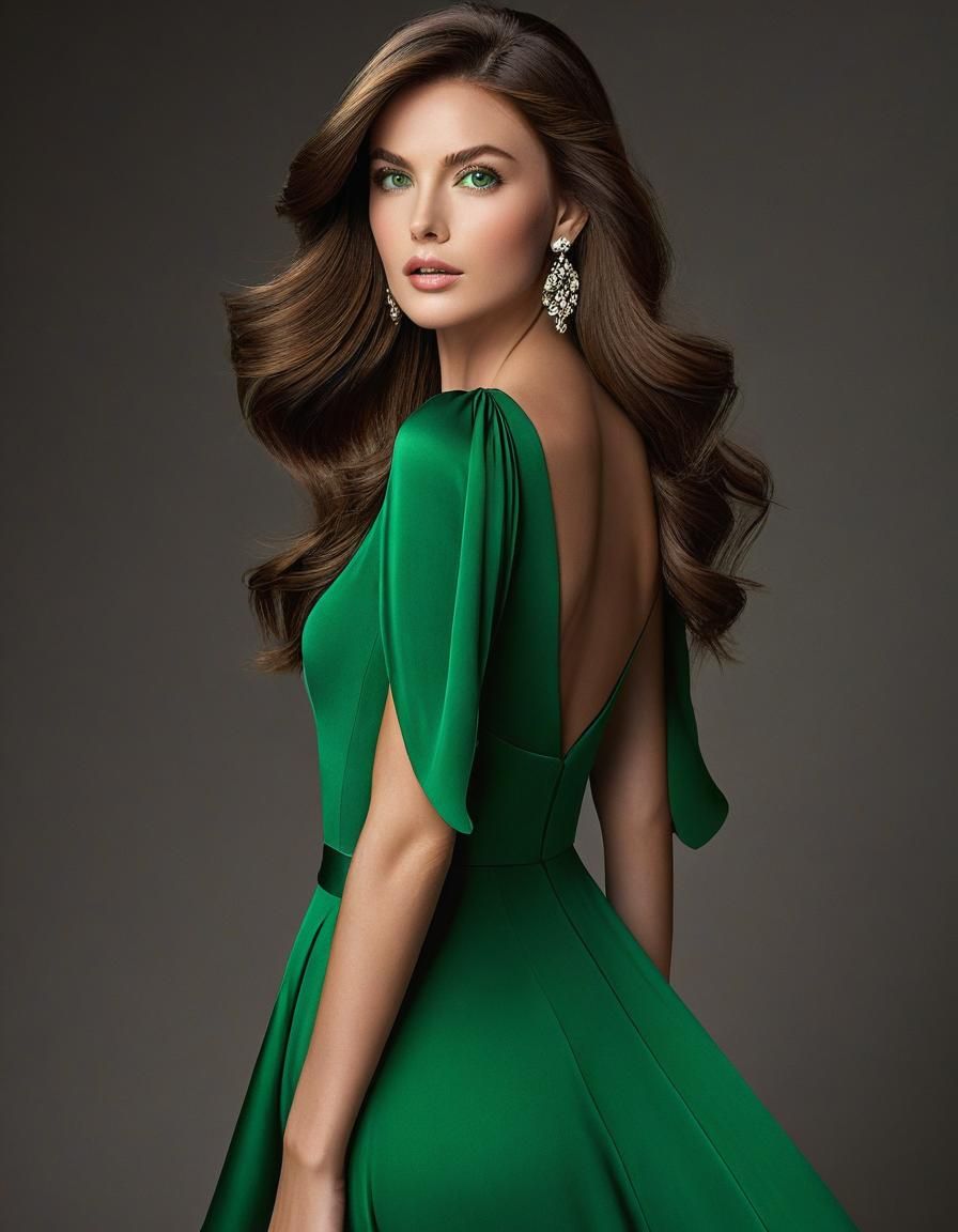 A stunning brunette fashion model