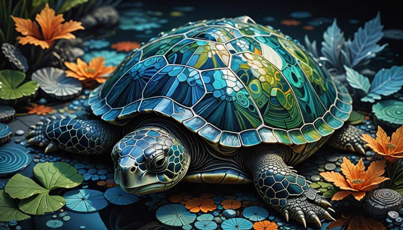 Abstract Art Turtle  by @Angelik