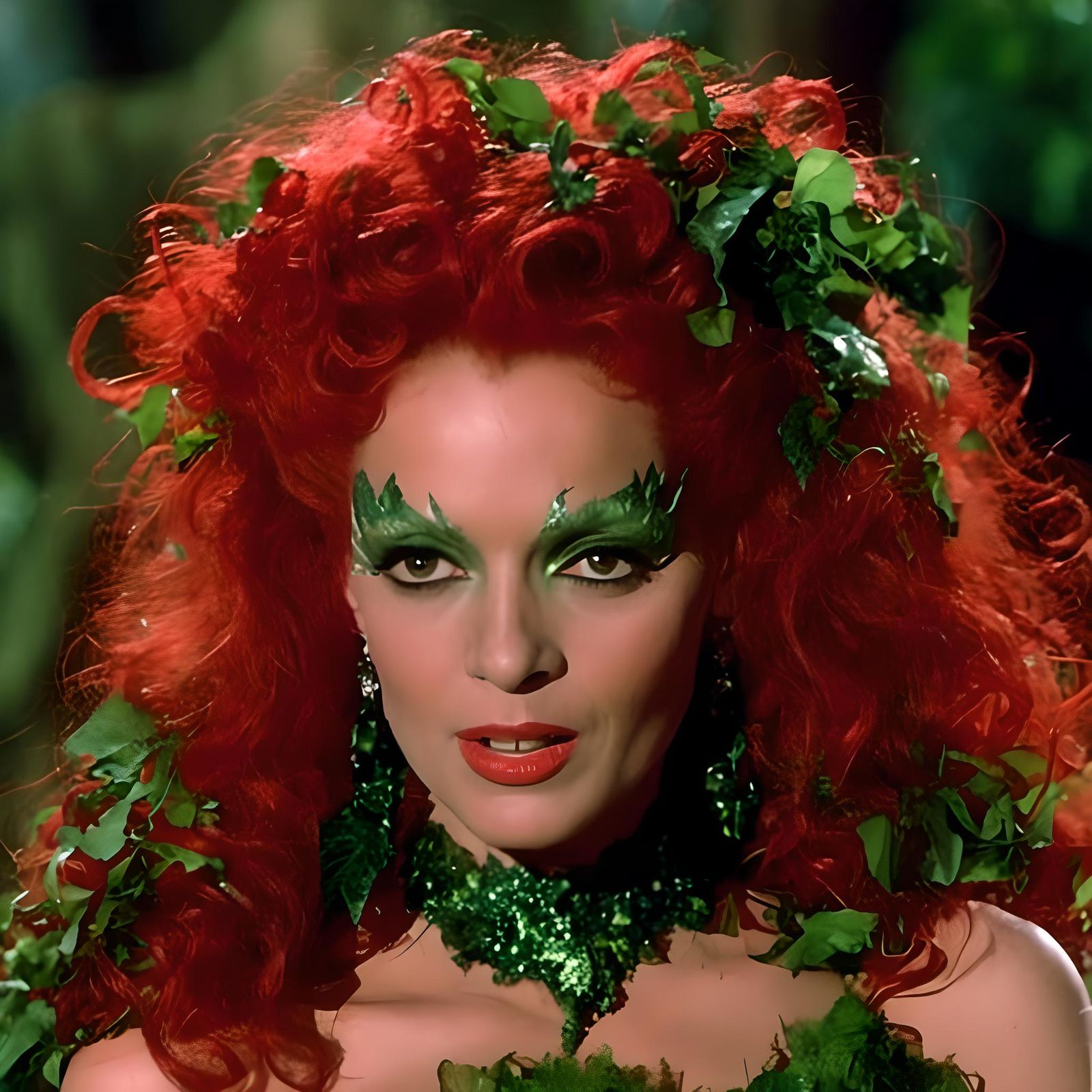 Realistc Uma Thurman Poison Ivy with eyelashes - AI Generated Artwork ...