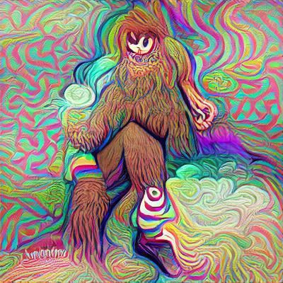 Psychedelic Sasquatch - AI Generated Artwork - NightCafe Creator