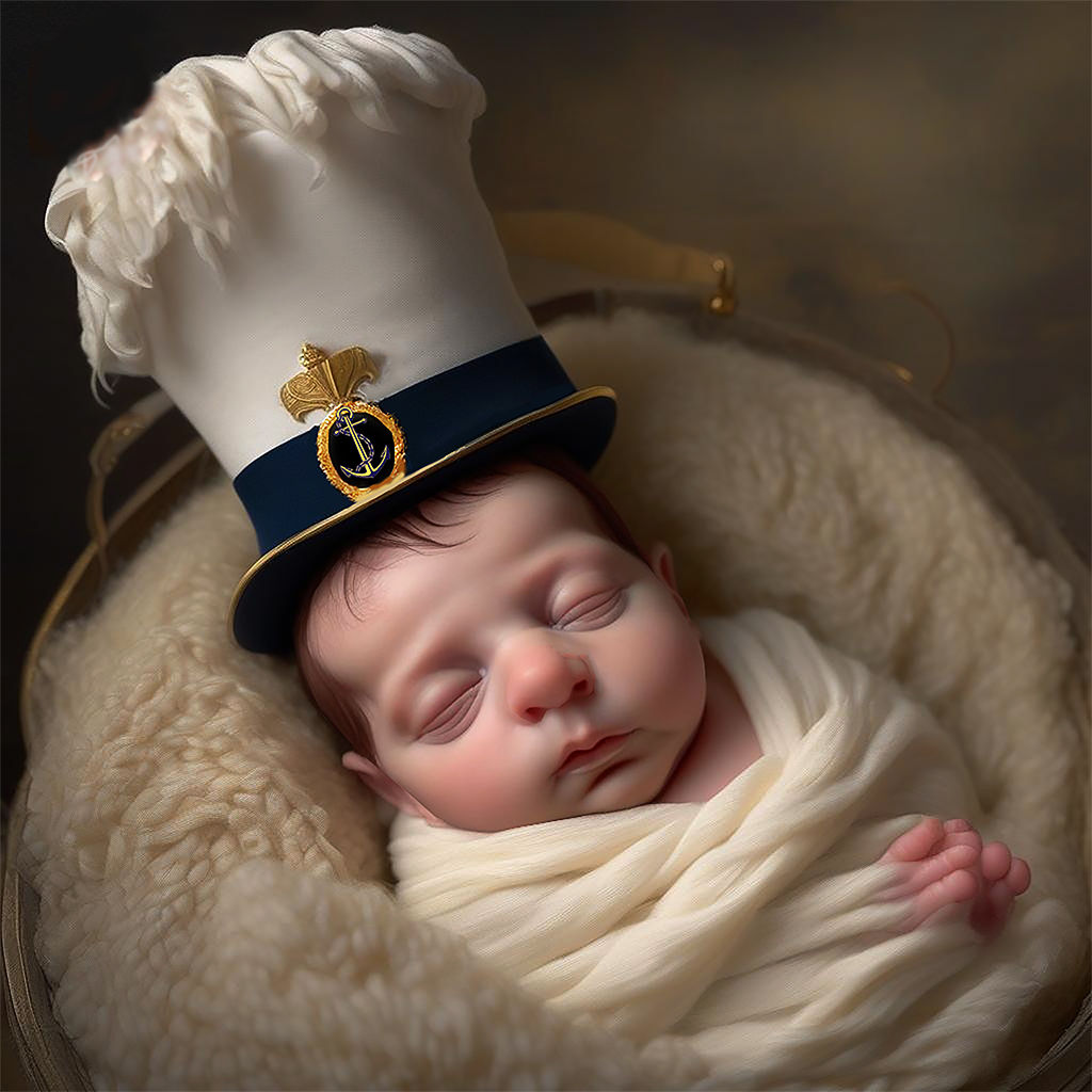 Baby with navy shako