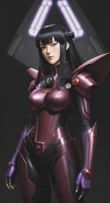 beautiful woman wearing a full body anime style nano machine...